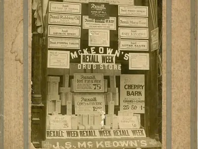 Display in drugstore window.