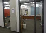 Window into the new Community Archives location.