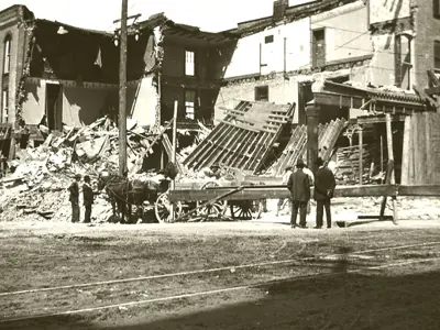 Collapsed building.