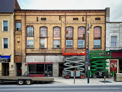 Facade removal on Front Street.
