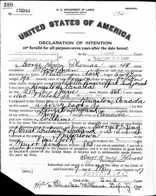 1917 George H. Thomas Declaration Of Intention