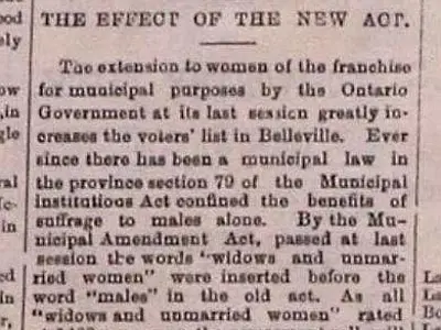 Daily Ontario article on Widows and Old Maids, 1884 12 01P3.