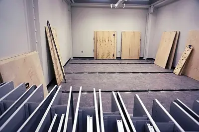 Shelving under construction.