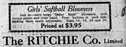 Advertisement for girls' softball bloomers.