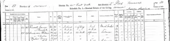 1881 census entry for Mary Baker.