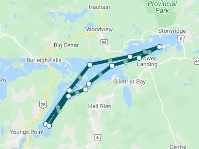 Map of canoe route taken on 24 July 1932.