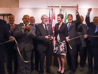 Ribbon-cutting.